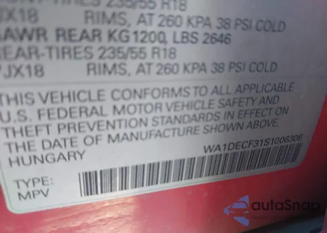 2025 Audi Q3 Premium 45 Tfsi S Line Quattro Tiptronic z USA, uszkodzony, nr VIN WA1DECF31S1006306